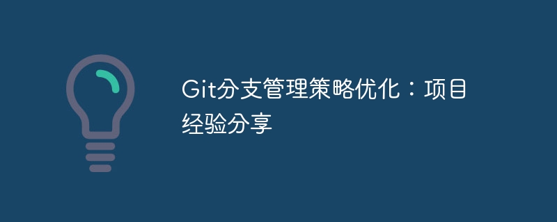 git分支管理策略优化:项目经验分享