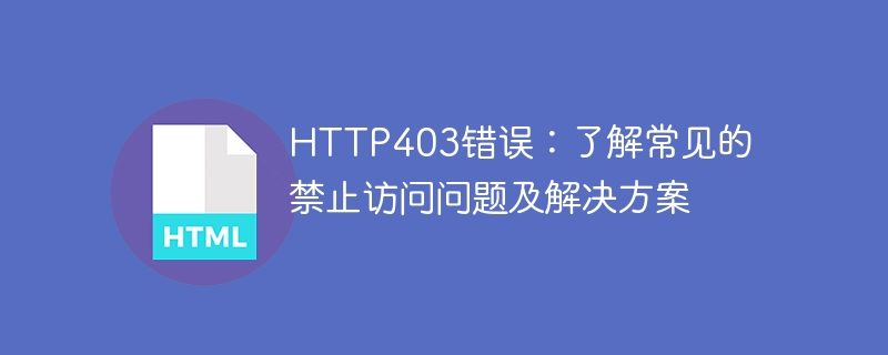 常见的HTTP403错误原因及解决方法