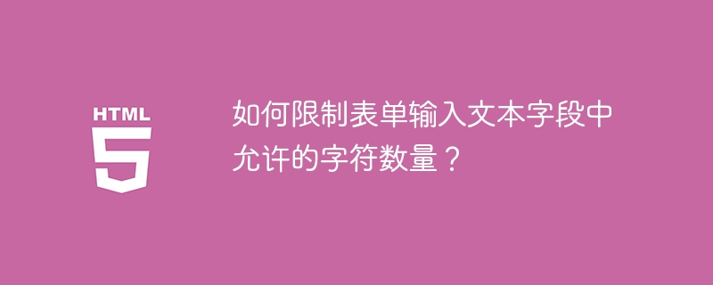 如何限制表单输入文本字段中允许的字符数量？