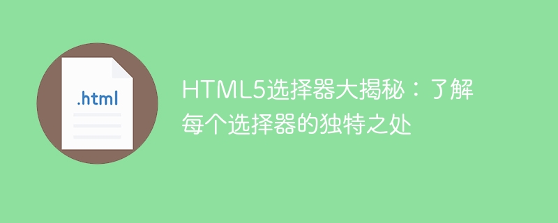 揭示HTML5选择器的奥秘：深入了解各个选择器的独特特性