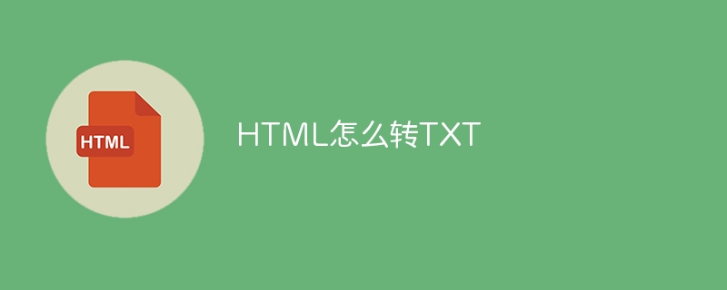 将HTML文件转换为TXT格式