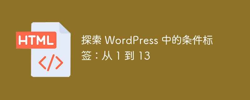 探索 wordpress 中的条件标签：从 1 到 13