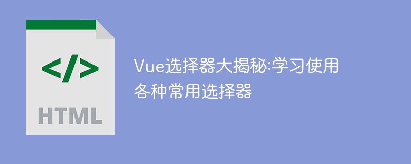 vue选择器大揭秘:学习使用各种常用选择器