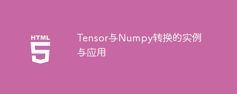 Tensor与Numpy之间的转换: 示例和应用