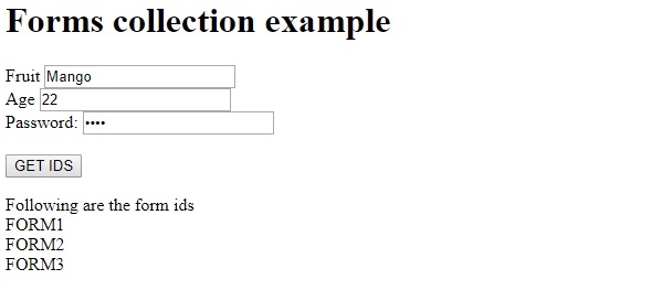 HTML DOM表单集合