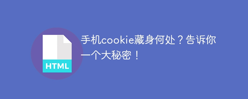 手机cookie藏身何处？告诉你一个大秘密！