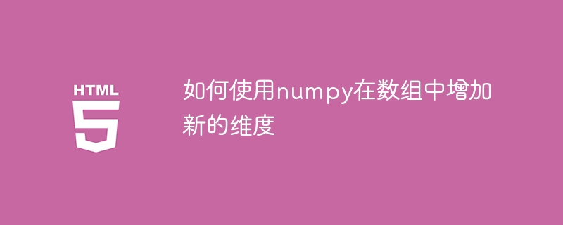 如何使用numpy在数组中增加新的维度