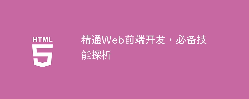 精通web前端开发，必备技能探析