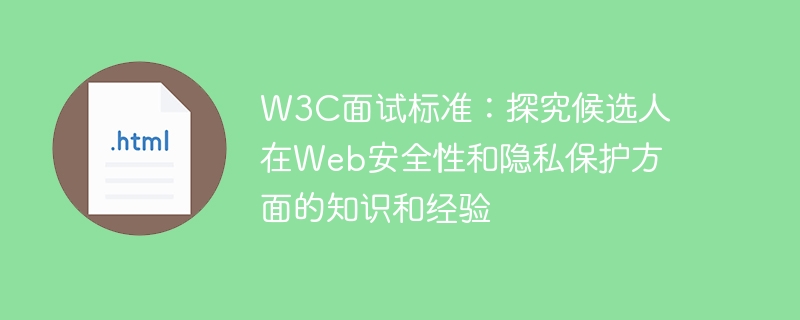 w3c面试标准：探究候选人在web安全性和隐私保护方面的知识和经验