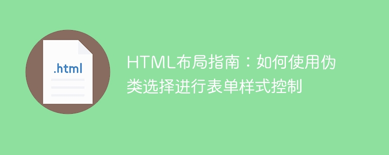 html布局指南：如何使用伪类选择进行表单样式控制