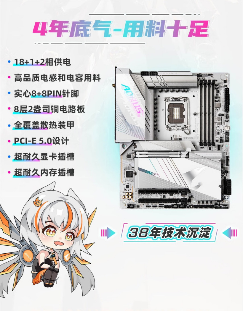 技嘉这款白色限定 Z790 旗舰主板，618 只要 2999 元