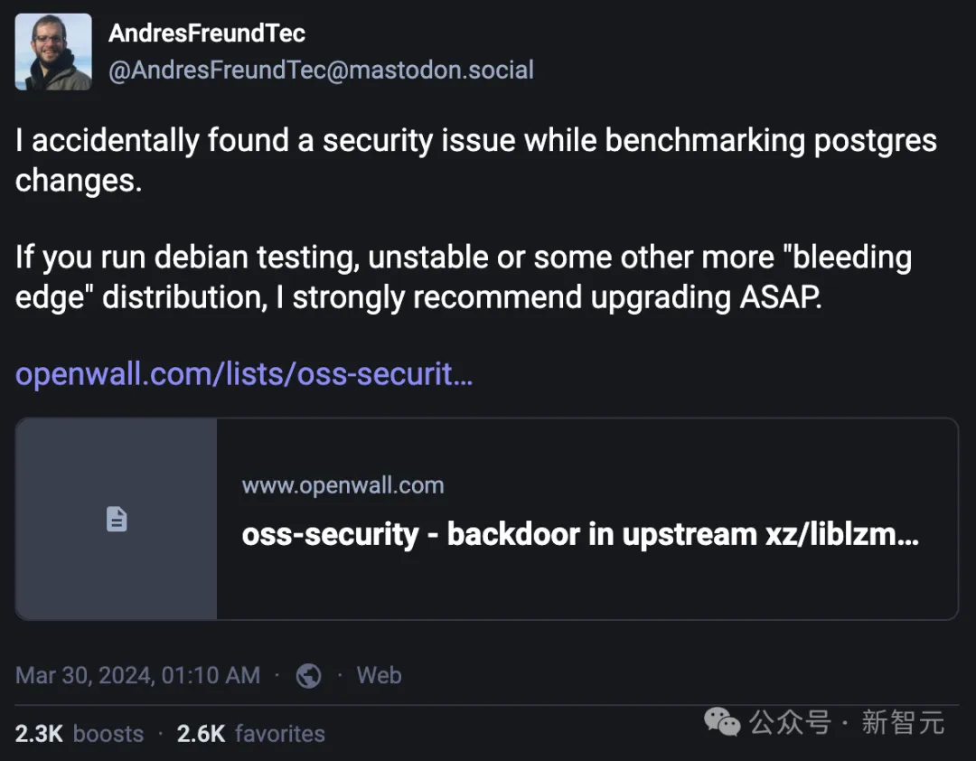 XZ恶意代码潜伏三年，差点引发核末日？后门投毒黑客身份成谜