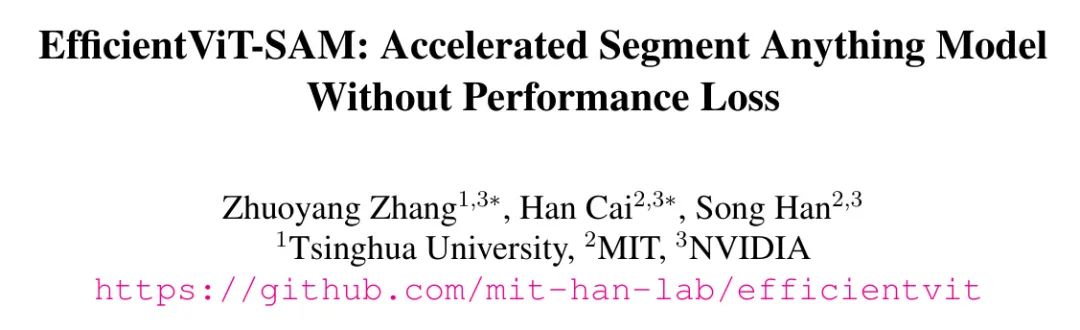 EfficientViT-SAM：精度不变原地起飞！