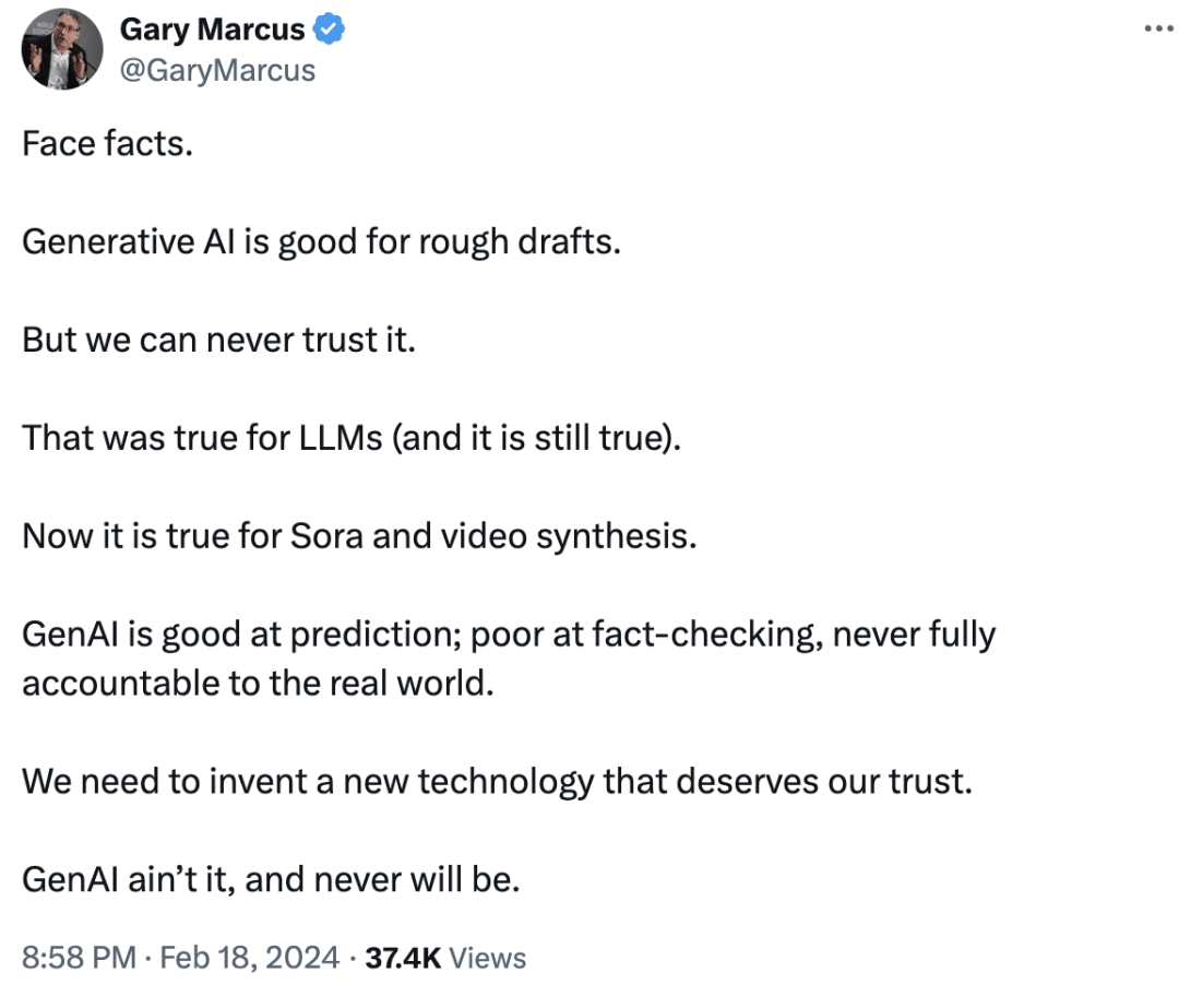 Meta、谷歌、特斯拉，竞争对手联合起来吐槽OpenAI！Sora不懂物理世界，它只是GPT3！