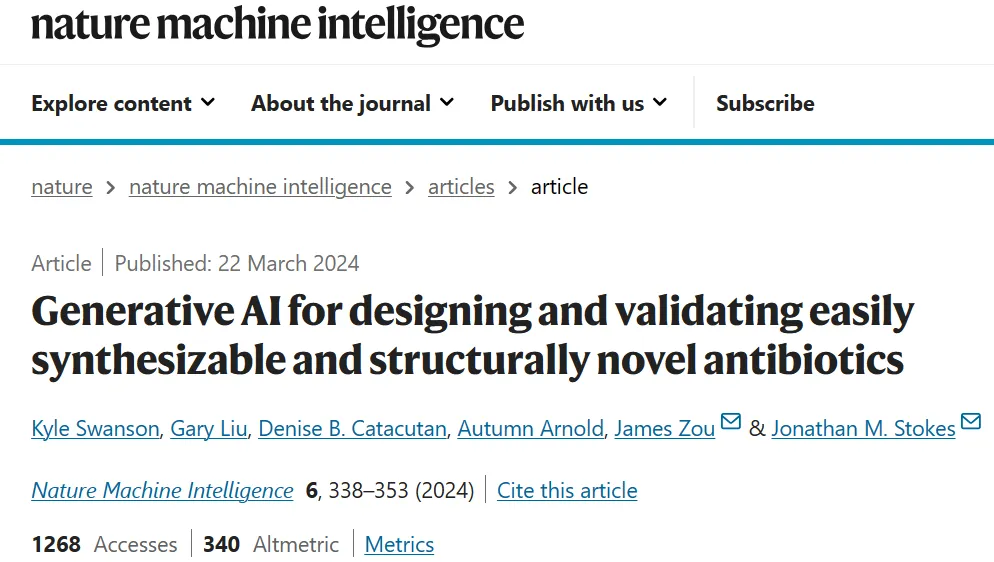 从300亿分子中筛出6款，结构新且易合成，斯坦福抗生素设计AI模型登Nature子刊