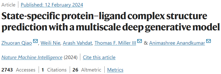 超越AF2？Iambic、英伟达、加州理工学院开发多尺度深度生成模型，进行状态特异性蛋白质-配体复合物结构预测