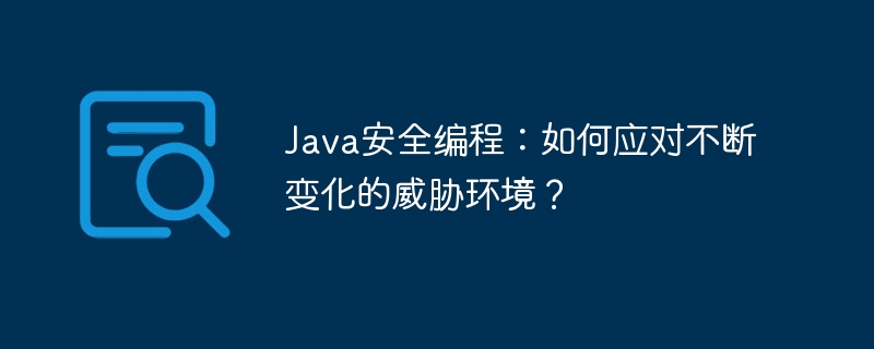 Java安全编程：如何应对不断变化的威胁环境？