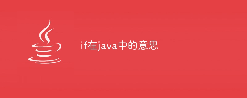 if在java中的意思