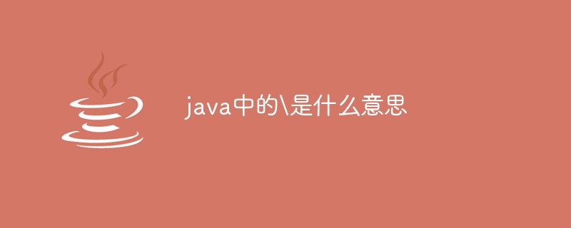 java中的\是什么意思