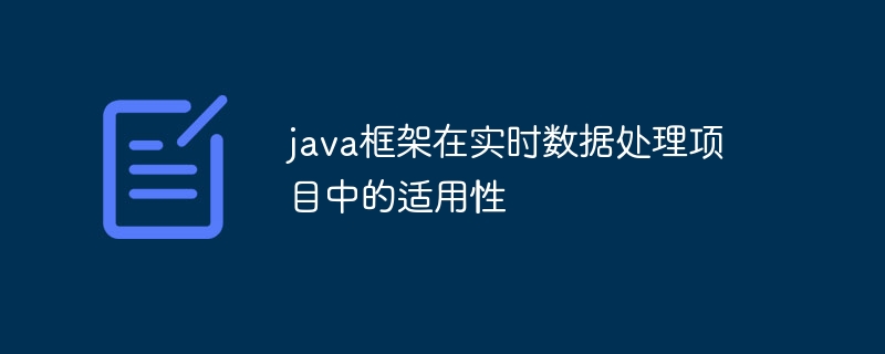 java框架在实时数据处理项目中的适用性