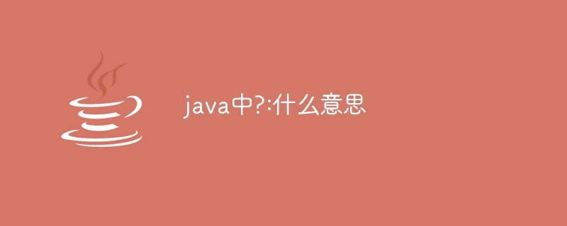 java中?:什么意思