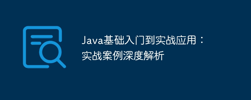 Java基础入门到实战应用：实战案例深度解析