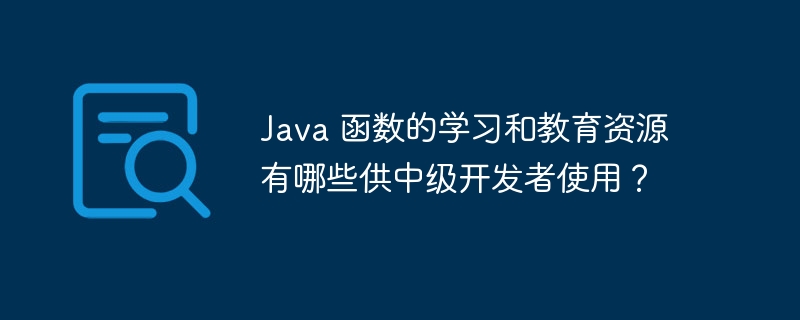 Java 函数的学习和教育资源有哪些供中级开发者使用？