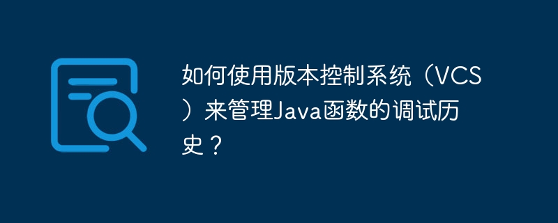 如何使用版本控制系统（VCS）来管理Java函数的调试历史？