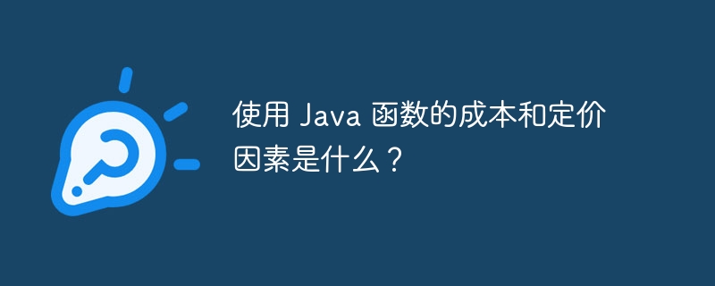 使用 Java 函数的成本和定价因素是什么？