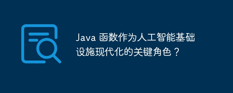 Java 函数作为人工智能基础设施现代化的关键角色？