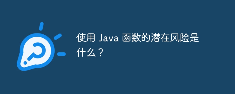 使用 Java 函数的潜在风险是什么？