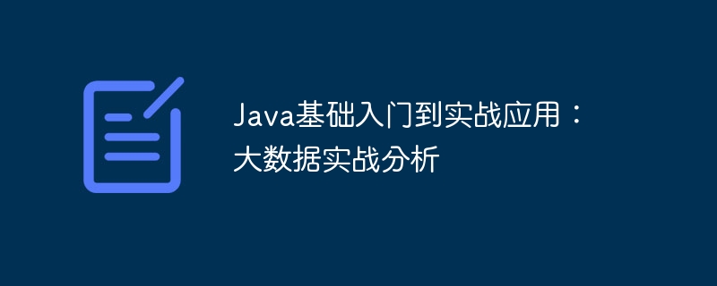 Java基础入门到实战应用：大数据实战分析