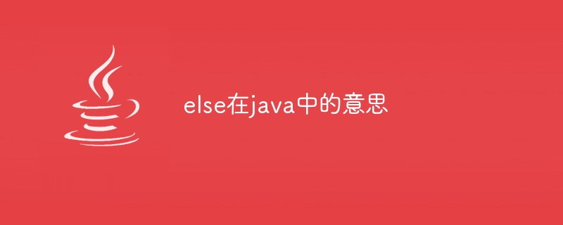 else在java中的意思