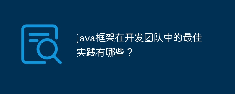 java框架在开发团队中的最佳实践有哪些？