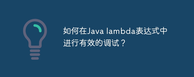 如何在Java lambda表达式中进行有效的调试？