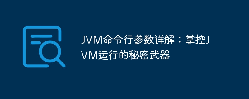 JVM命令行参数详解：掌控JVM运行的秘密武器