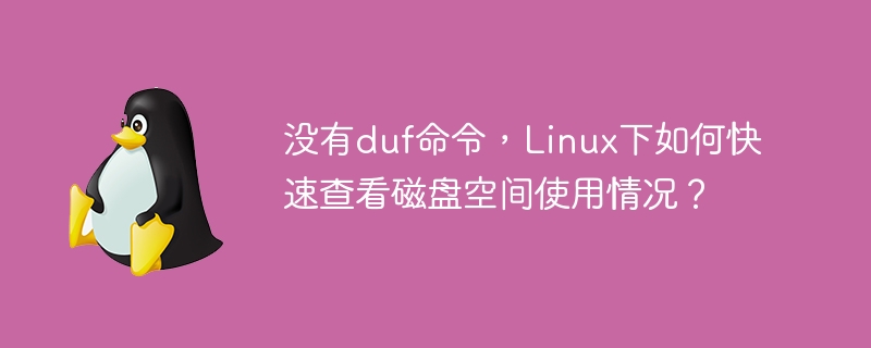 在Linux系统中，没有duf命令时，如何快速查询磁盘空间使用情况？