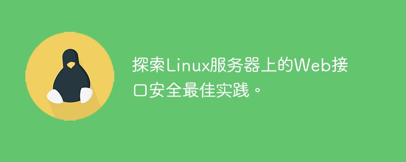 探索linux服务器上的web接口安全最佳实践。