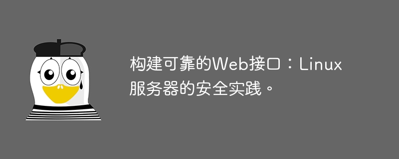 构建可靠的web接口：linux服务器的安全实践。