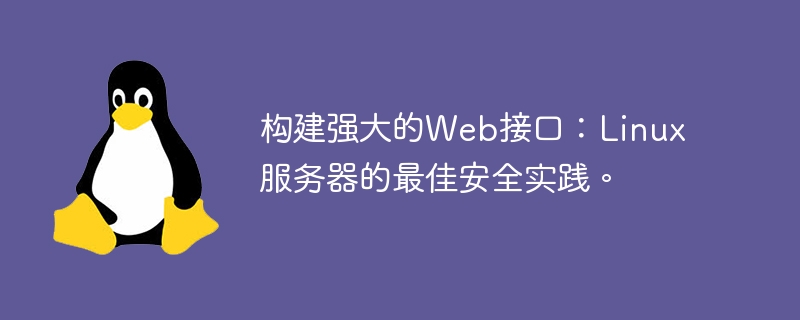 构建强大的web接口：linux服务器的最佳安全实践。