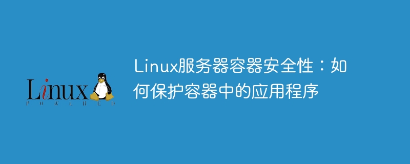 linux服务器容器安全性：如何保护容器中的应用程序