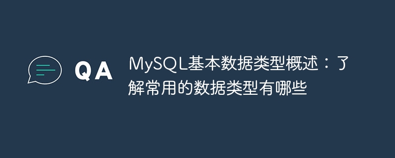 mysql基本数据类型概述:了解常用的数据类型有哪些