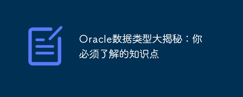oracle数据类型大揭秘：你必须了解的知识点