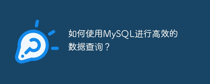 如何使用mysql进行高效的数据查询?