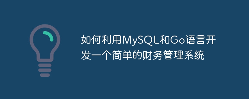 如何利用MySQL和Go语言开发一个简单的财务管理系统