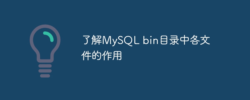 了解MySQL bin目录中各文件的作用