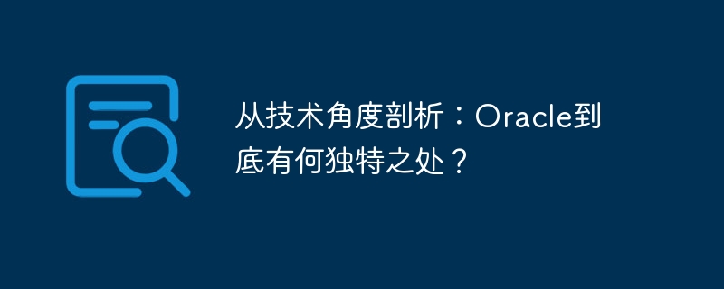 从技术角度剖析：oracle到底有何独特之处？