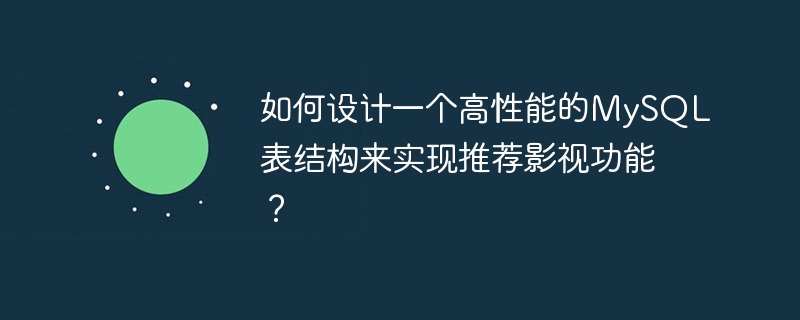 如何设计一个高性能的mysql表结构来实现推荐影视功能?