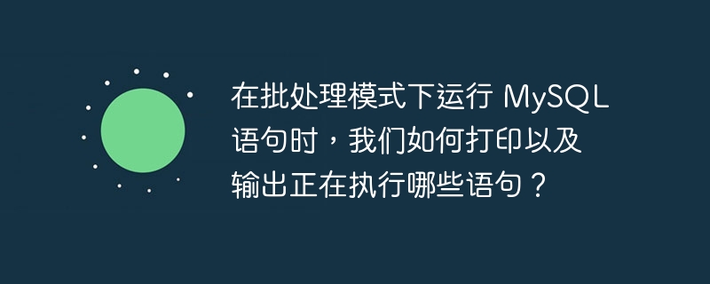 在批处理模式下运行 mysql 语句时,我们如何打印以及输出正在执行哪些语句?