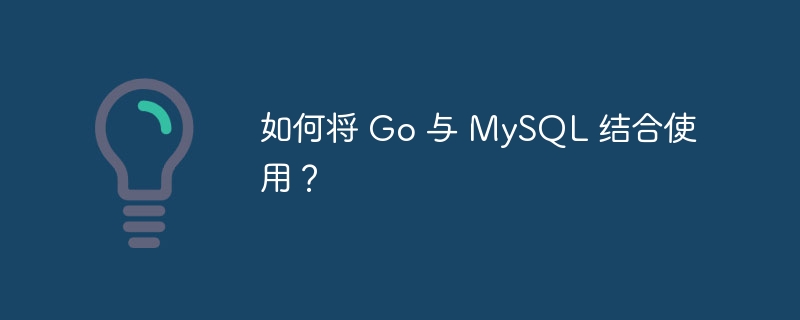 如何将 go 与 mysql 结合使用?